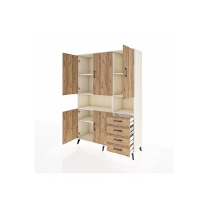 Hyperion Gardrop 7 Raflı 4 Çekmeceli 5 Kapaklı 132x44x195 Aytaşı-çam