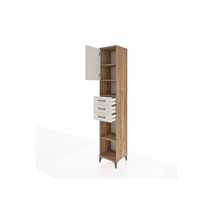 Hyperion Dolap 4 Raflı 3 Çekmeceli Tek Kapaklı 44x44x243 Çam-aytaşı