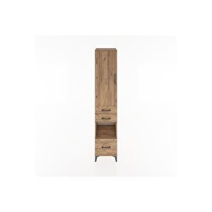 Hyperion Dolap 4 Raflı 3 Çekmeceli Tek Kapaklı 44x44x221 Çam-çam