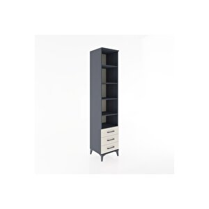 Hyperion Dolap 5 Raflı 3 Çekmeceli 44x44x221 Antrasit-aytaşı