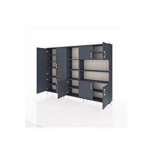 Arges Dolap 14 Raflı 9 Kapaklı 220x30x163 Antrasit-antrasit