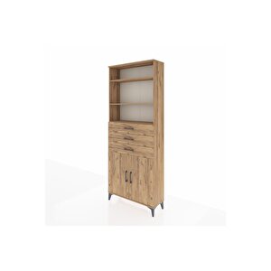 Arges Dolap 4 Raflı 3 Çekmeceli 2 Kapaklı 88x30x221 Çam-çam