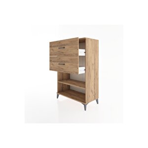 Hyperion Dolap Tek Raflı 2 Çekmeceli 88x44x134 Çam-çam