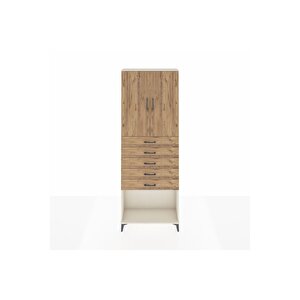 Arges Dolap 3 Raflı 5 Çekmeceli 2 Kapaklı 88x30x243 Aytaşı-çam
