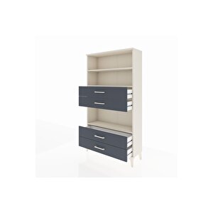 Arges Dolap 3 Raflı 4 Çekmeceli 88x30x163 Aytaşı-antrasit