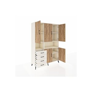 Hyperion Dolap 7 Raflı 4 Çekmeceli 5 Kapaklı 132x44x195 Aytaşı-çam/aytaşı