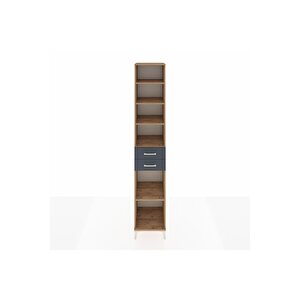 Hyperion Dolap 5 Raflı 2 Çekmeceli 44x44x243 Çam-antrasit