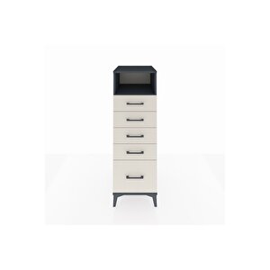 Kronos Dolap Tek Raflı 5 Çekmeceli 44x59x134 Antrasit-aytaşı