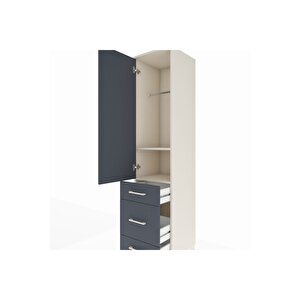 Hyperion Dolap 2 Raflı 3 Çekmeceli Tek Askılı 44x44x195 Aytaşı-antrasit