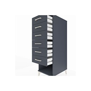 Kronos Dolap 6 Çekmeceli 44x59x134 Antrasit-antrasit