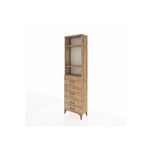 Arges Dolap 3 Raflı 4 Çekmeceli 60x30x221 Çam-çam