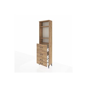 Arges Dolap 3 Raflı 4 Çekmeceli 60x30x221 Çam-çam