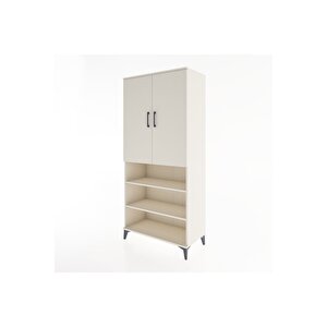 Hyperion Dolap 4 Raflı 2 Kapaklı Tek Askılı 88x44x195 Aytaşı-aytaşı