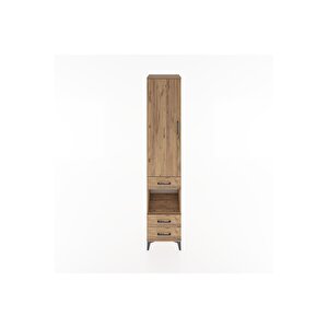 Hyperion Dolap 4 Raflı 3 Çekmeceli Tek Kapaklı 44x44x221 Çam-çam