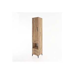 Hyperion Dolap 4 Raflı 3 Çekmeceli Tek Kapaklı 44x44x221 Çam-çam