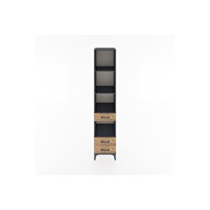 Hyperion Dolap 4 Raflı 3 Çekmeceli 44x44x221 Antrasit-çam