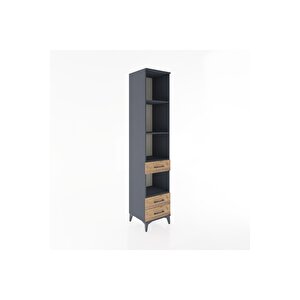 Hyperion Dolap 4 Raflı 3 Çekmeceli 44x44x221 Antrasit-çam