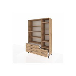 Hyperion Gardrop 9 Raflı 4 Çekmeceli  132x44x195 Çam-çam