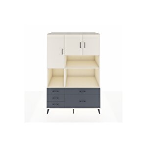 Kronos Dolap 8 Raflı 5 Çekmeceli 3 Kapaklı 132x59x195 Aytaşı-aytaşı/antrasit