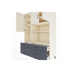 Kronos Dolap 8 Raflı 5 Çekmeceli 3 Kapaklı 132x59x195 Aytaşı-aytaşı/antrasit