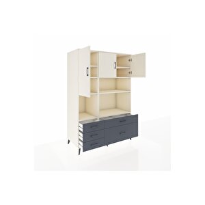 Kronos Dolap 8 Raflı 5 Çekmeceli 3 Kapaklı 132x59x195 Aytaşı-aytaşı/antrasit
