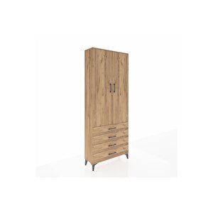 Arges Dolap 2 Raflı 4 Çekmeceli Tek Askılı 88x30x221 Çam-çam
