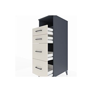 Kronos Dolap Tek Raflı 4 Çekmeceli 44x59x134 Antrasit-aytaşı