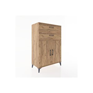 Hyperion Dolap 2 Raflı 2 Çekmeceli 2 Kapaklı 88x44x134 Çam-çam