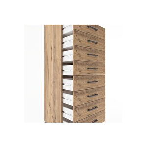 Hyperion Dolap Tek Raflı 8 Çekmeceli 60x44x182 Çam-çam