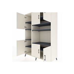 Kronos Dolap 9 Raflı 6 Kapaklı 132x59x195 Aytaşı-aytaşı/antrasit