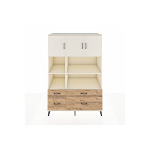 Kronos Dolap 8 Raflı 4 Çekmeceli 3 Kapaklı 132x59x195 Aytaşı-aytaşı/çam