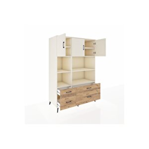 Kronos Dolap 8 Raflı 4 Çekmeceli 3 Kapaklı 132x59x195 Aytaşı-aytaşı/çam