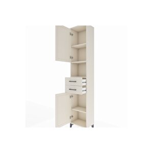 Arges Dolap 4 Raflı 2 Çekmeceli 2 Kapaklı 44x30x221 Aytaşı-aytaşı