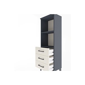 Arges Dolap 2 Raflı 3 Çekmeceli 44x30x134 Antrasit-aytaşı