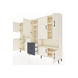 Arges Dolap 13 Raflı 3 Çekmeceli 9 Kapaklı 220x30x163 Aytaşı-aytaşı/antrasit