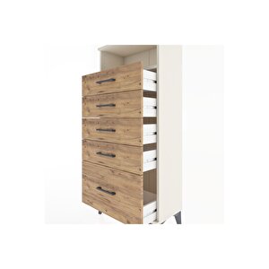 Hyperion Dolap Tek Raflı 5 Çekmeceli 60x44x134 Aytaşı-çam