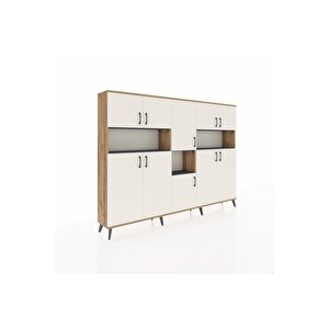 Arges Dolap 14 Raflı 10 Kapaklı 220x30x163 Çam-aytaşı/antrasit