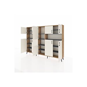 Arges Dolap 14 Raflı 10 Kapaklı 220x30x163 Çam-aytaşı/antrasit