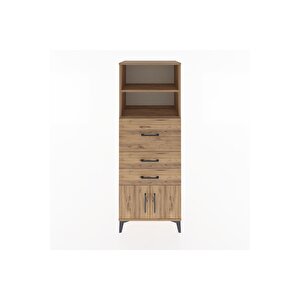 Hyperion Dolap 2 Raflı 3 Çekmeceli 2 Kapaklı 60x44x163 Çam-çam
