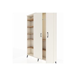 Arges Dolap 7 Raflı 2 Kapaklı Tek Askılı 132x30x195 Aytaşı-aytaşı/çam