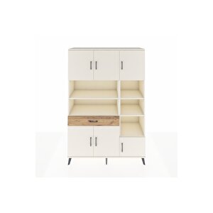 Hyperion Dolap 10 Raflı Tek Çekmeceli 6 Kapaklı 132x44x195 Aytaşı-aytaşı/çam