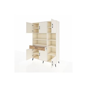 Hyperion Dolap 10 Raflı Tek Çekmeceli 6 Kapaklı 132x44x195 Aytaşı-aytaşı/çam