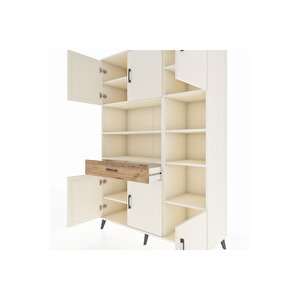 Hyperion Dolap 10 Raflı Tek Çekmeceli 6 Kapaklı 132x44x195 Aytaşı-aytaşı/çam