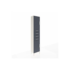 Arges Dolap 3 Raflı 4 Çekmeceli 2 Kapaklı 44x30x221 Aytaşı-antrasit