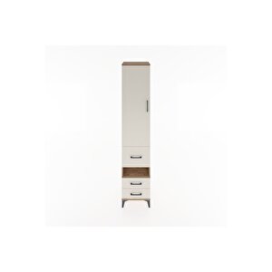 Hyperion Dolap 4 Raflı 3 Çekmeceli Tek Kapaklı 44x44x221 Çam-aytaşı