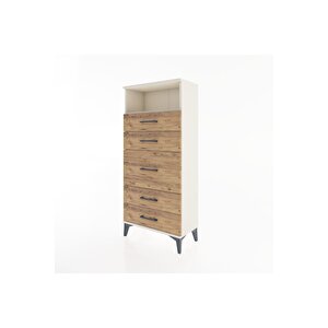 Hyperion Dolap Tek Raflı 5 Çekmeceli 60x44x134 Aytaşı-çam