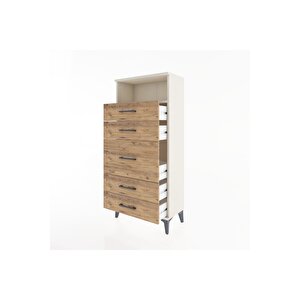 Hyperion Dolap Tek Raflı 5 Çekmeceli 60x44x134 Aytaşı-çam