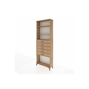 Arges Dolap 3 Raflı 5 Çekmeceli 88x30x243 Çam-çam