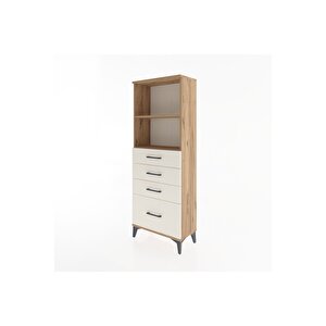 Arges Dolap 2 Raflı 4 Çekmeceli 60x30x163 Çam-aytaşı