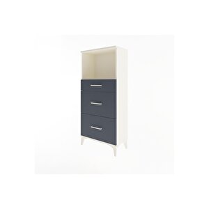 Arges Dolap Tek Raflı 3 Çekmeceli 60x30x134 Aytaşı-antrasit